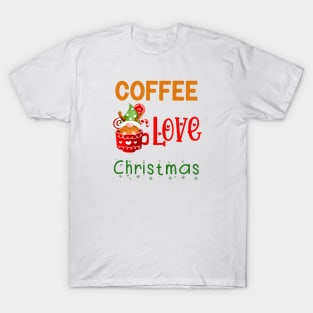 Christmas Love and Coffee Festive Gnome T-Shirt